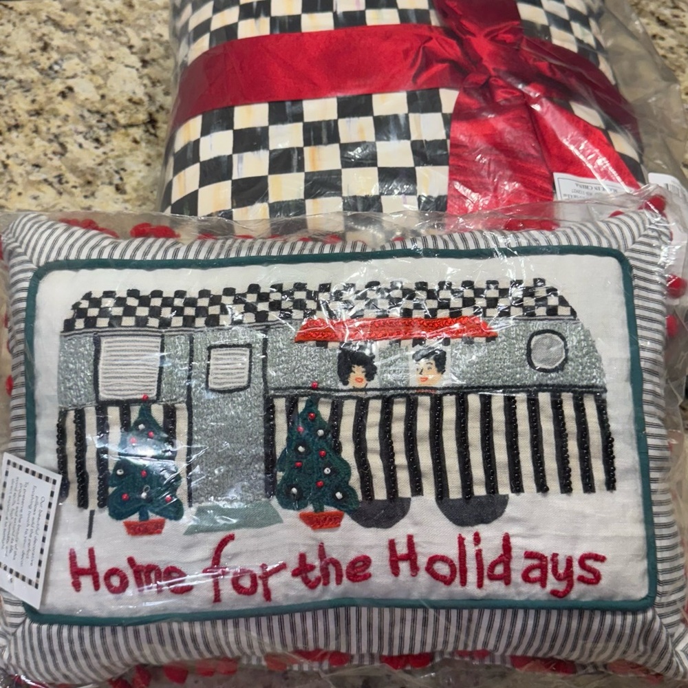 MacKenzie-Childs Festive Home for the  Holidays Pillow Set - Red, Black, White